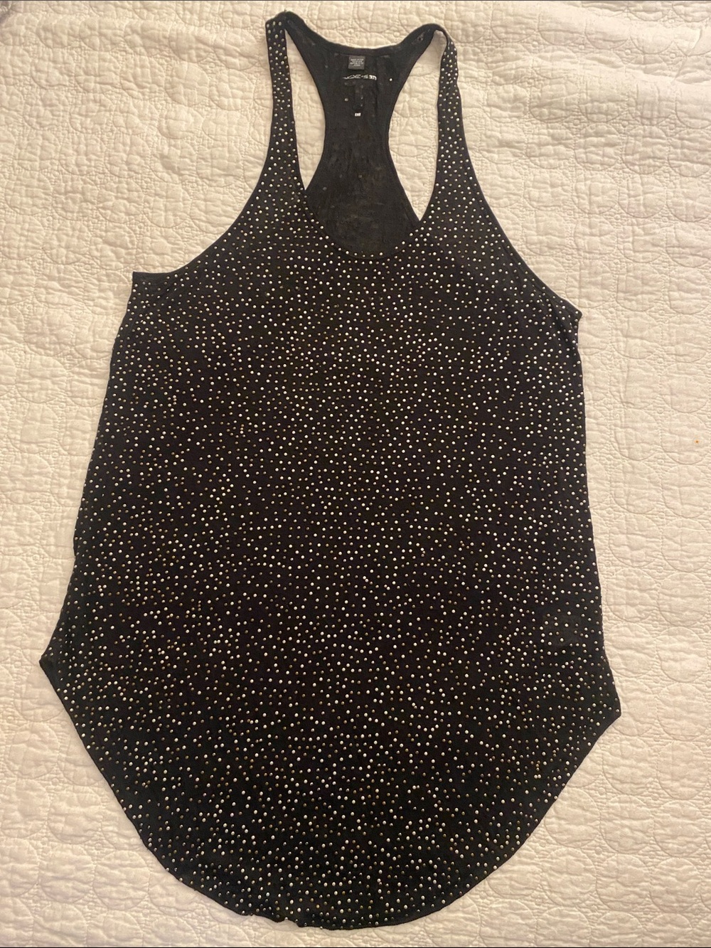 Joe's Jeans Black Racerback Tank with Silver Stud Accent